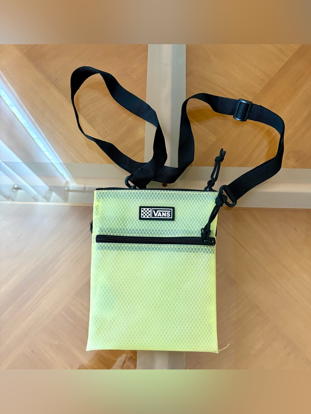 Vans Neon Lime Green Mesh Crossbody Bag - Streetwear Shoulder Pouch